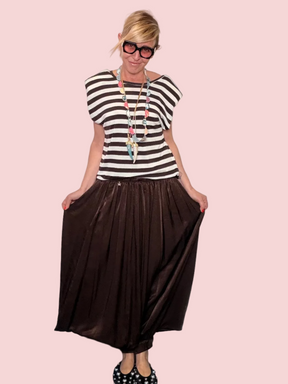 Pantalone Odalisca in Raso – Marrone Cioccolato