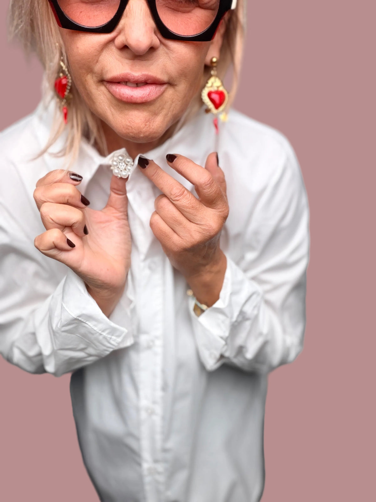 Camicia con Bottone Gioiello