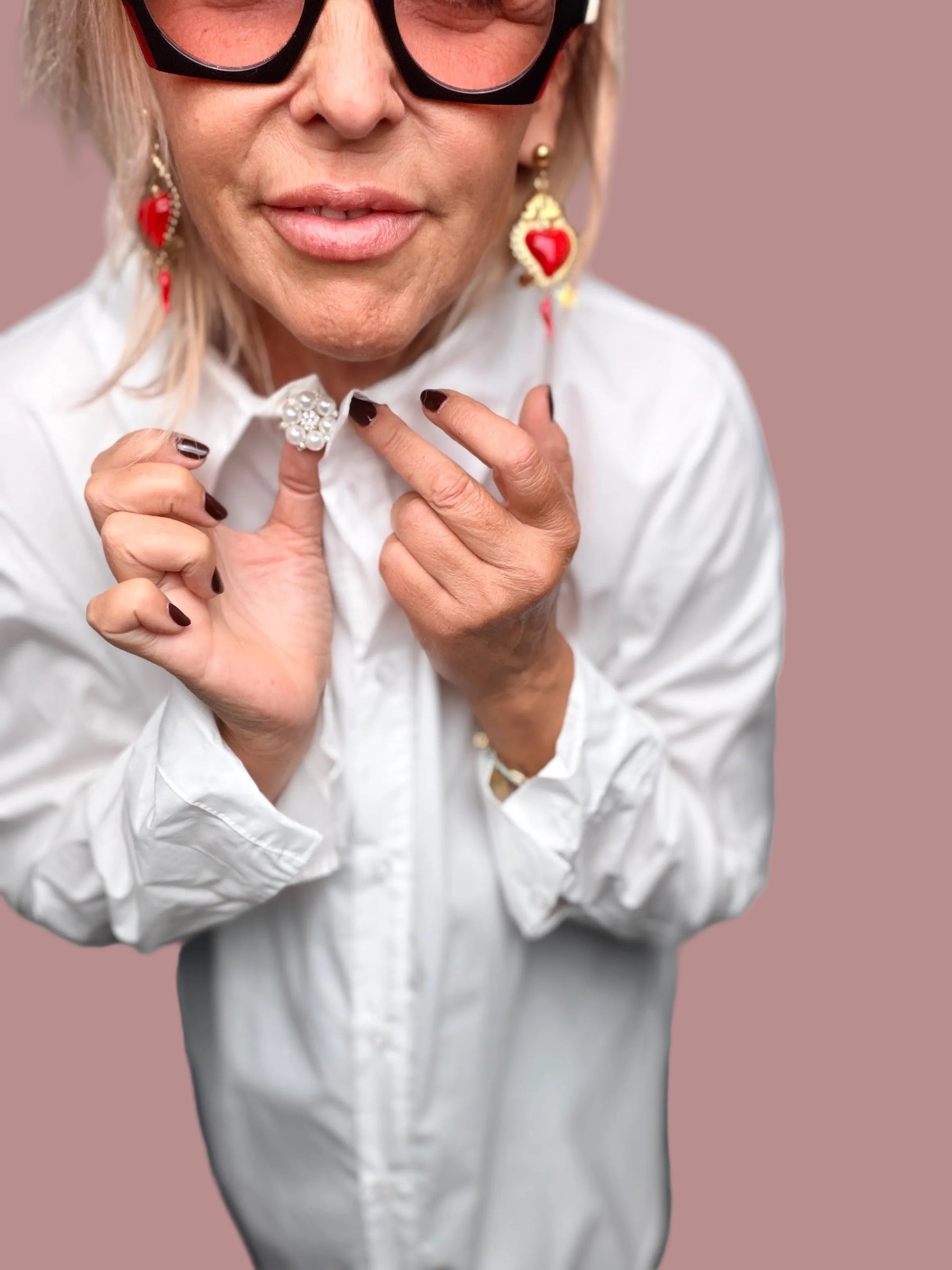 Camicia con Bottone Gioiello
