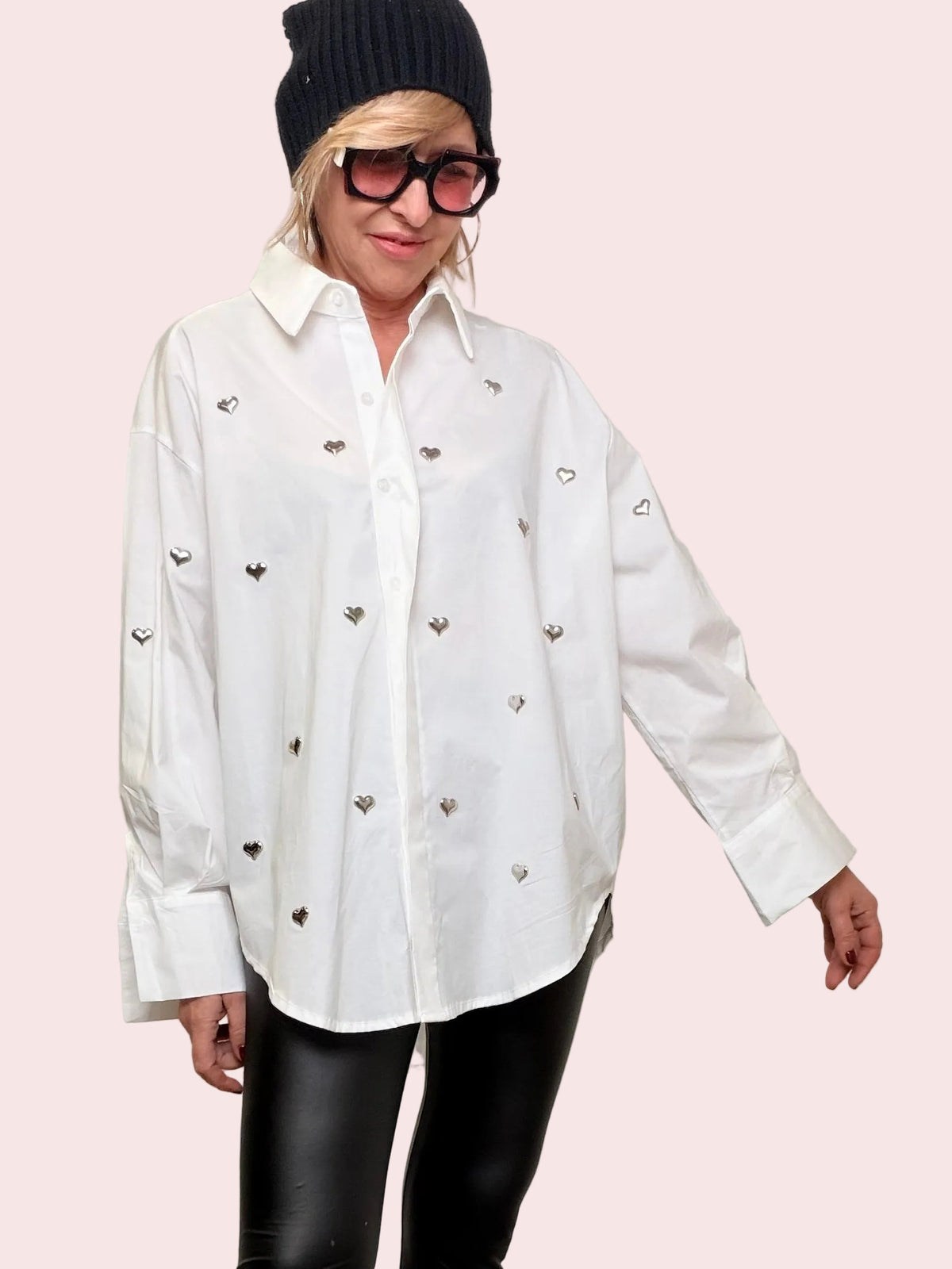 Camicia Over Cuori Chic