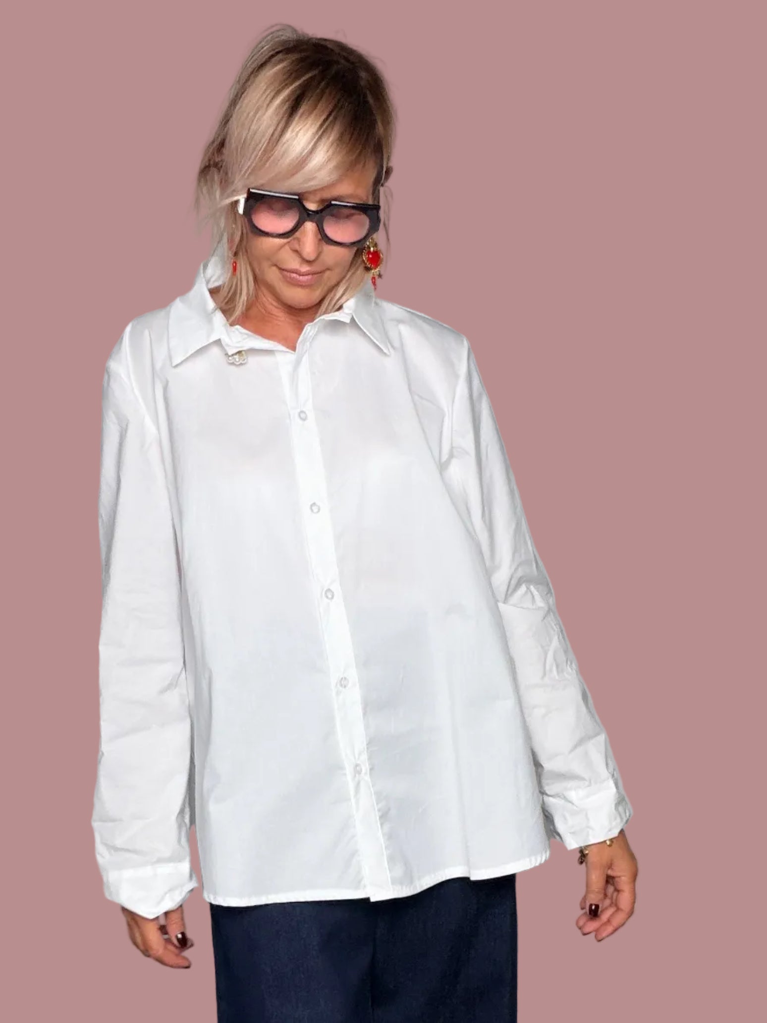 Camicia con Bottone Gioiello