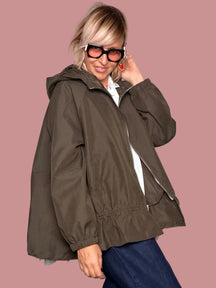 Giacca Impermeabile Over con Pizzo