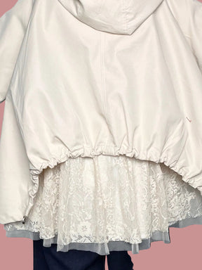 Giacca Impermeabile Over con Pizzo
