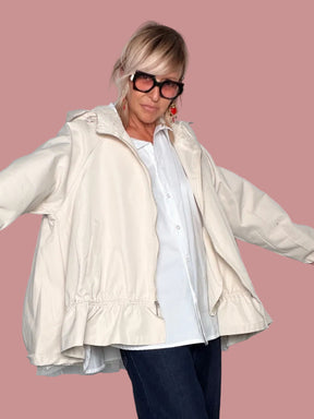 Giacca Impermeabile Over con Pizzo