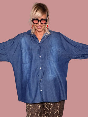 Camicia Jeans Over Pipistrello