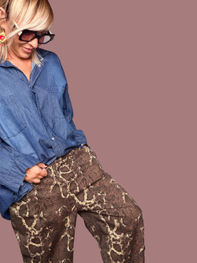 Pantalone Stampa Pitone Moro