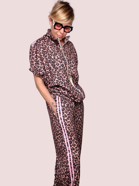 Completo Donna Leopardato Rosa — Felpa + Pantalone