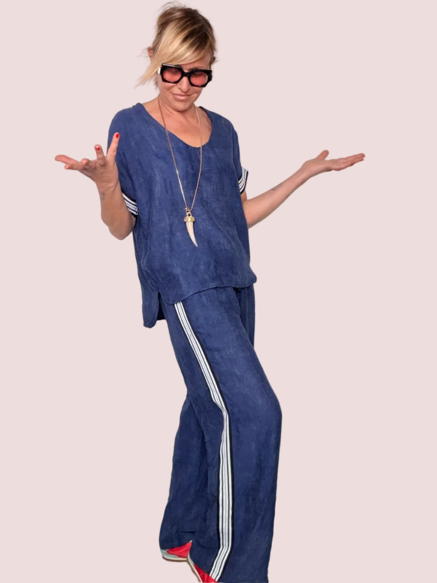 Coordinato  Due Pezzi – Top & Pantalone con Bande