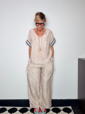 Coordinato  Due Pezzi – Top & Pantalone con Bande