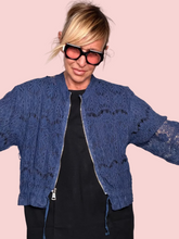 Bomber in Pizzo – Nero / Blu
