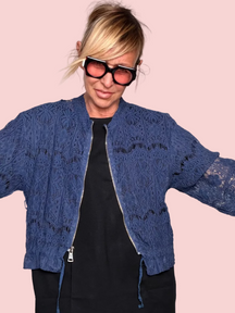 Bomber in Pizzo – Nero / Blu