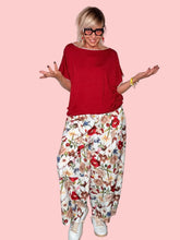 Pantalone Balloon Floreale Maxi Bianco