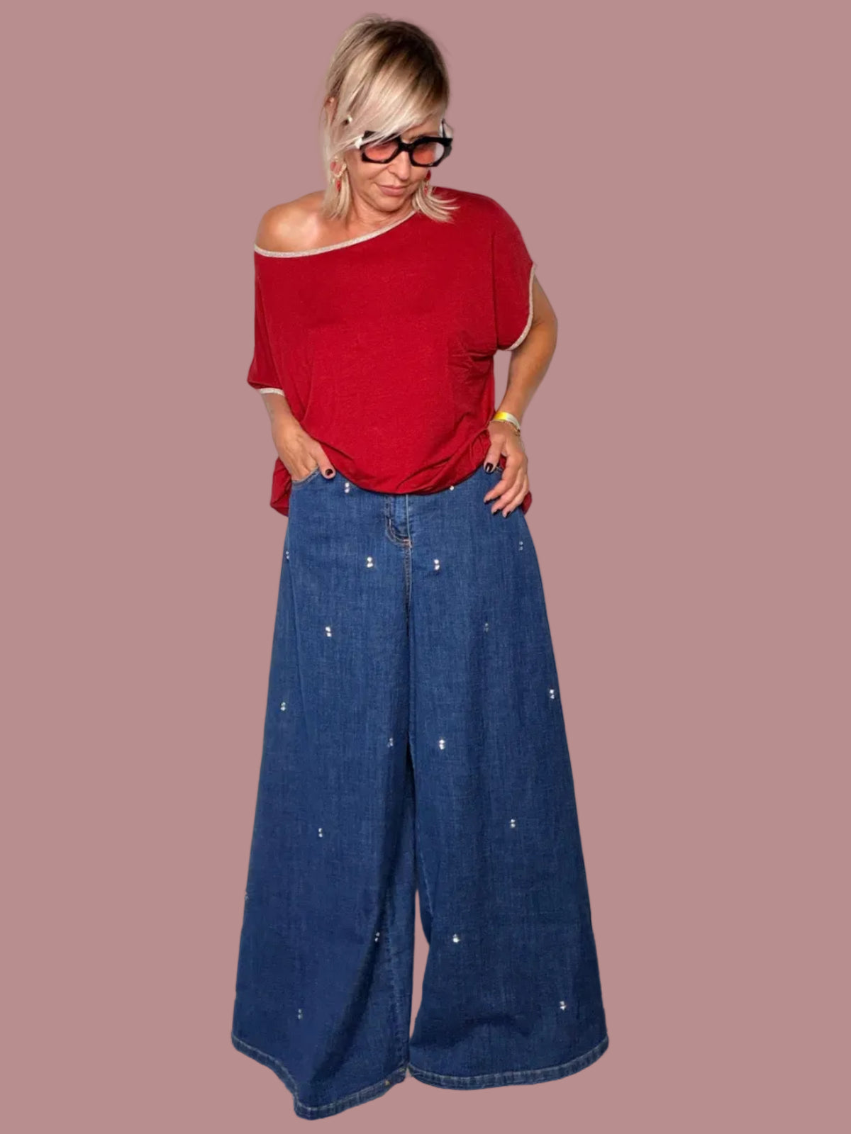 Jeans Farfalla con Zirconi