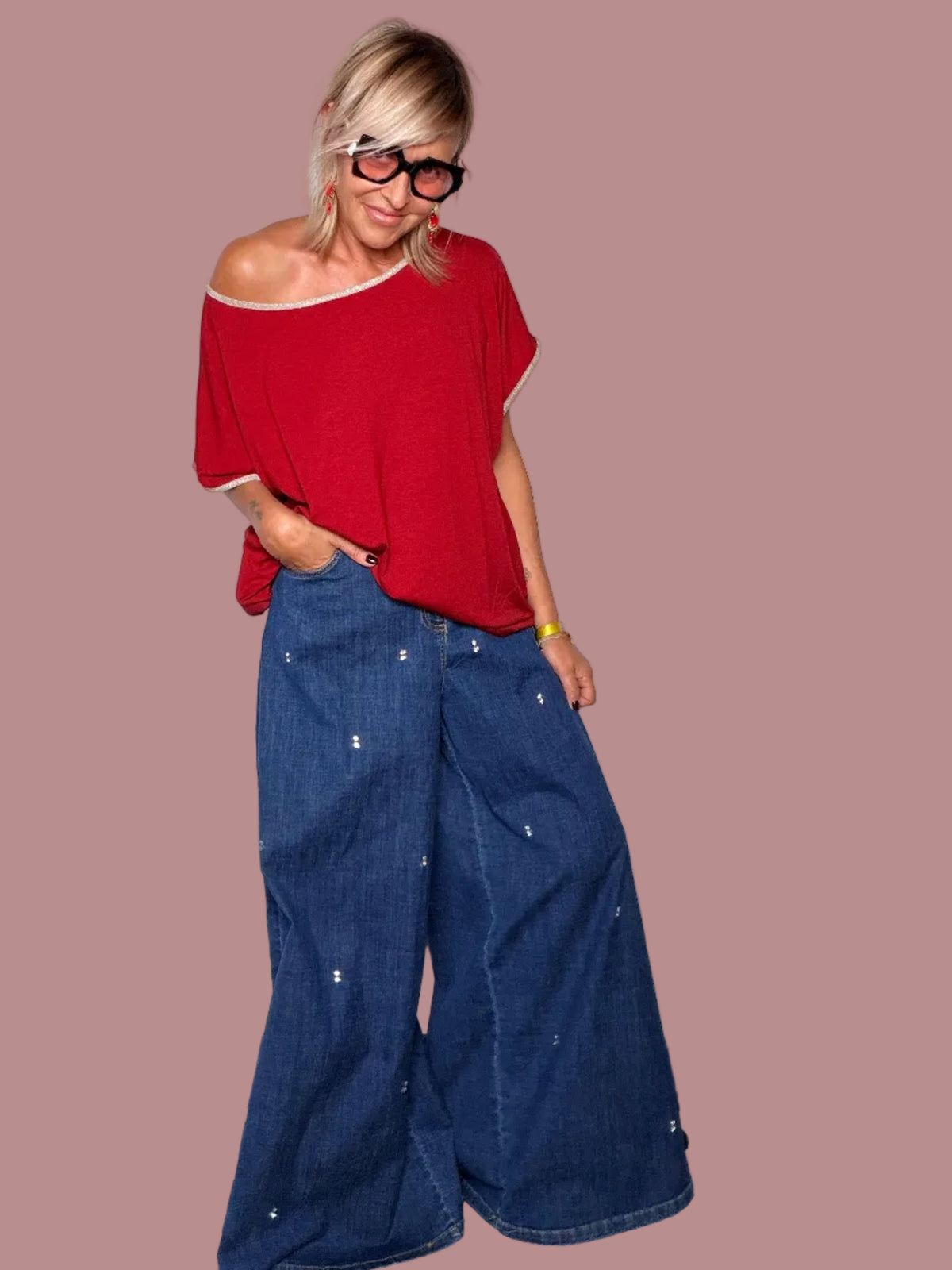 Jeans Farfalla con Zirconi