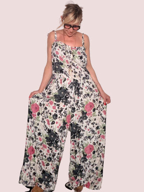 Tuta Pantalone Floreale – Rosa / Blu
