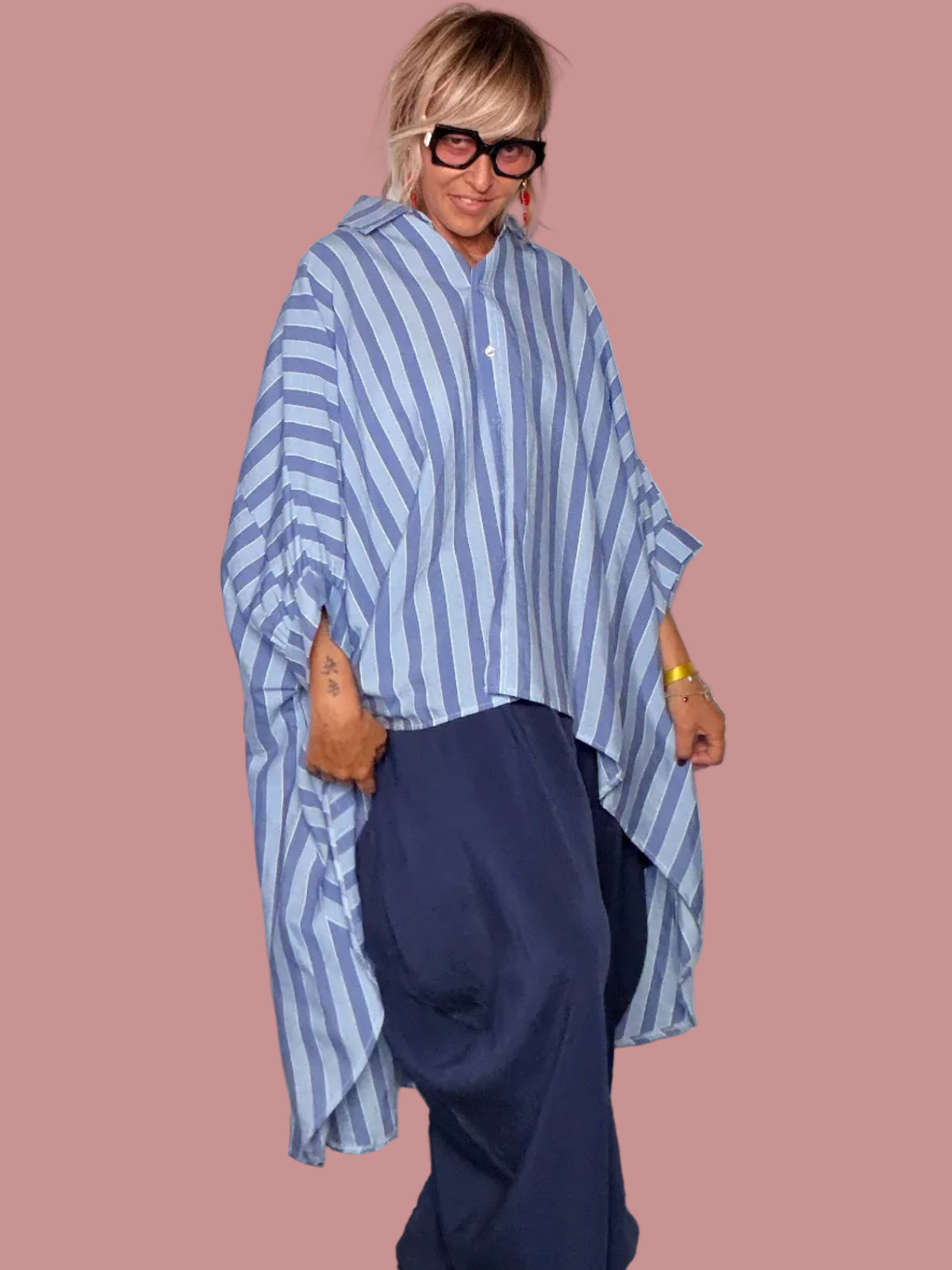 Pantalone Harem Fluido Navy