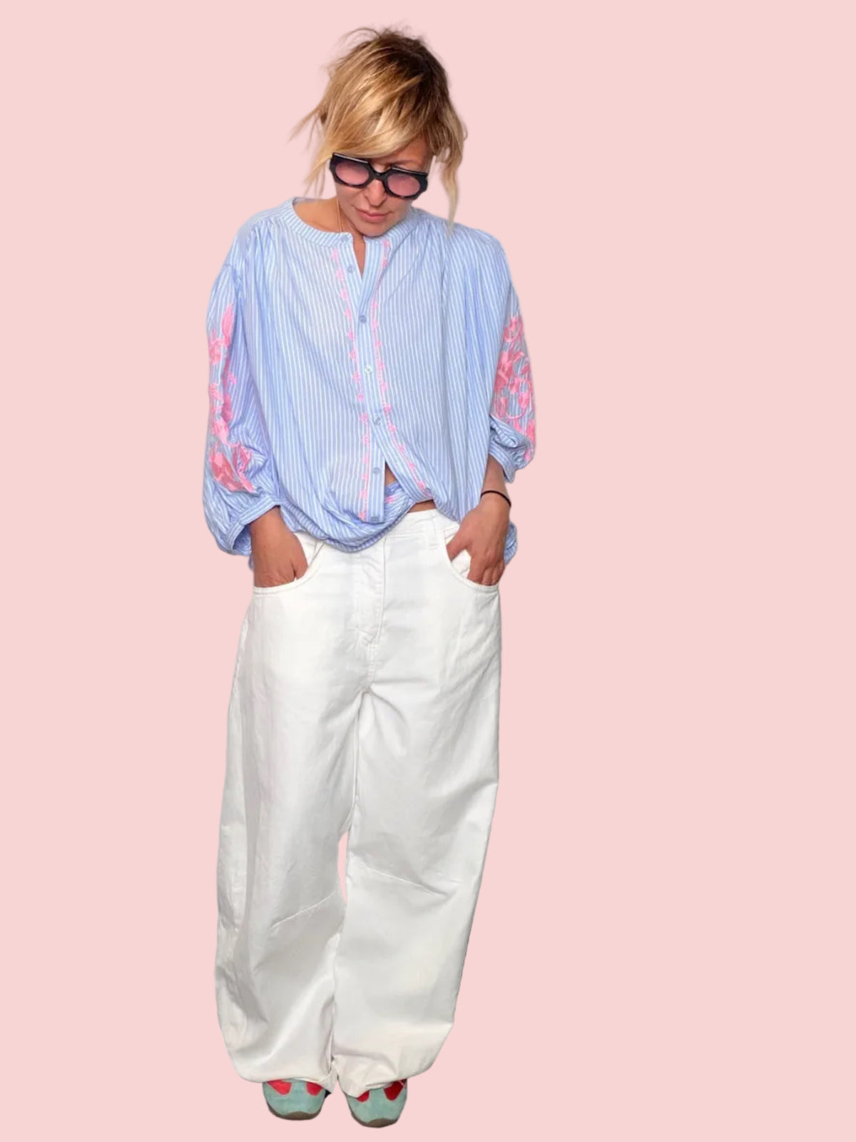 Jeans Wide Leg Bianchi — Fit Ampio e Leggero