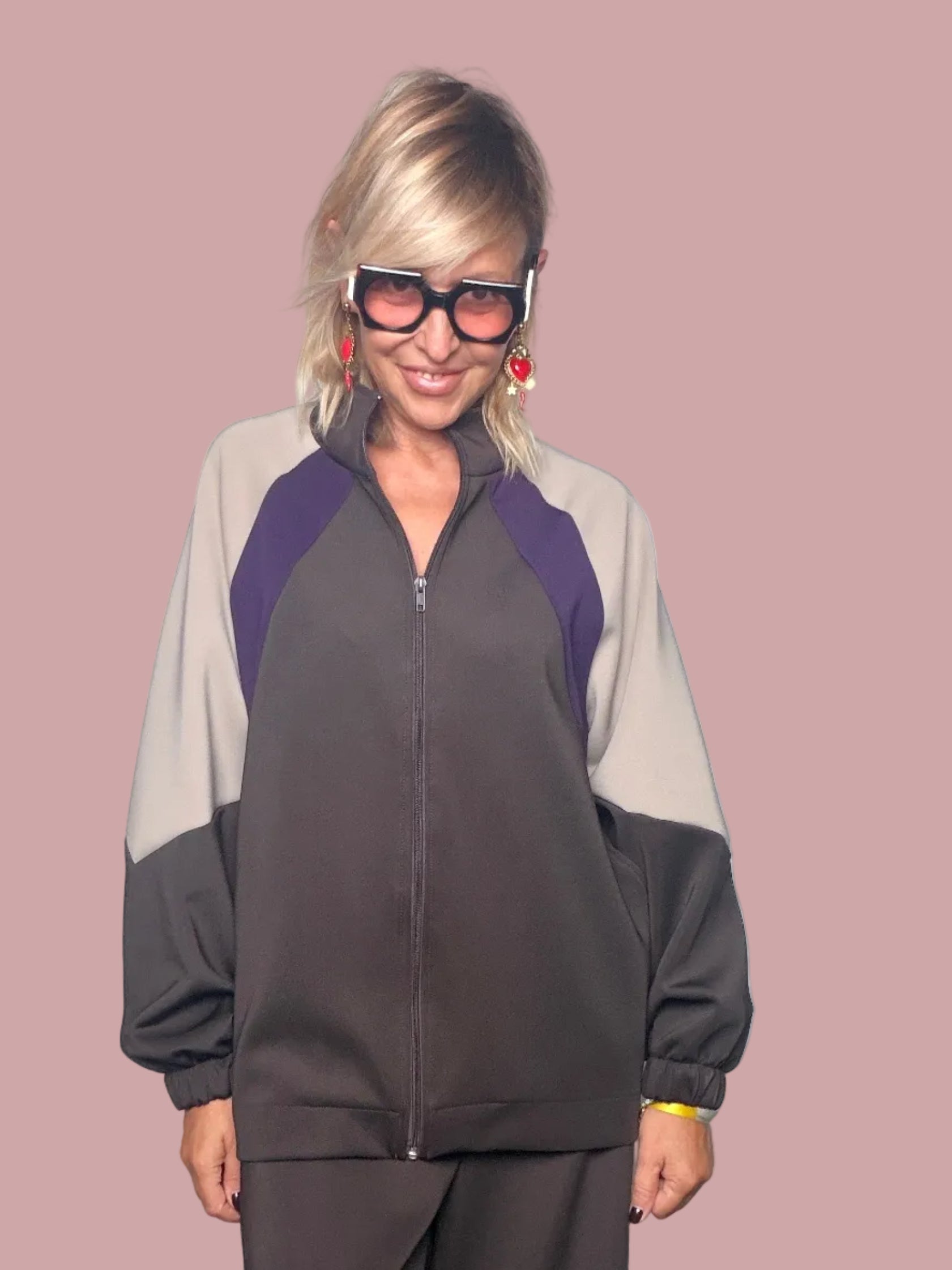 Giubbino Zip Color Block