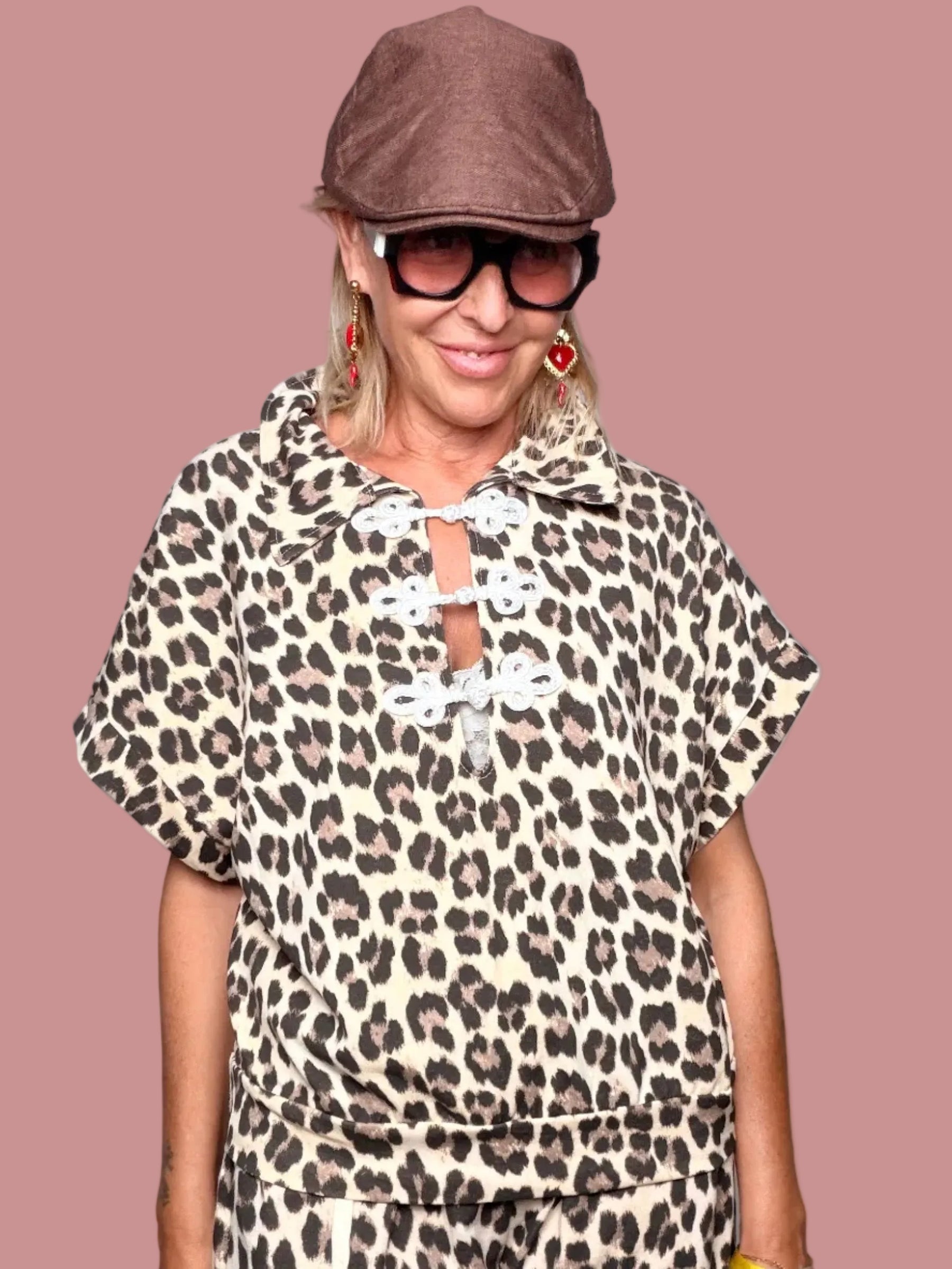 Felpa animalier con nodi orientali