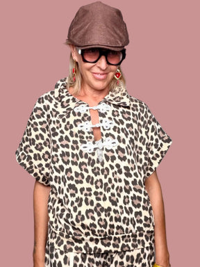 Felpa animalier con nodi orientali