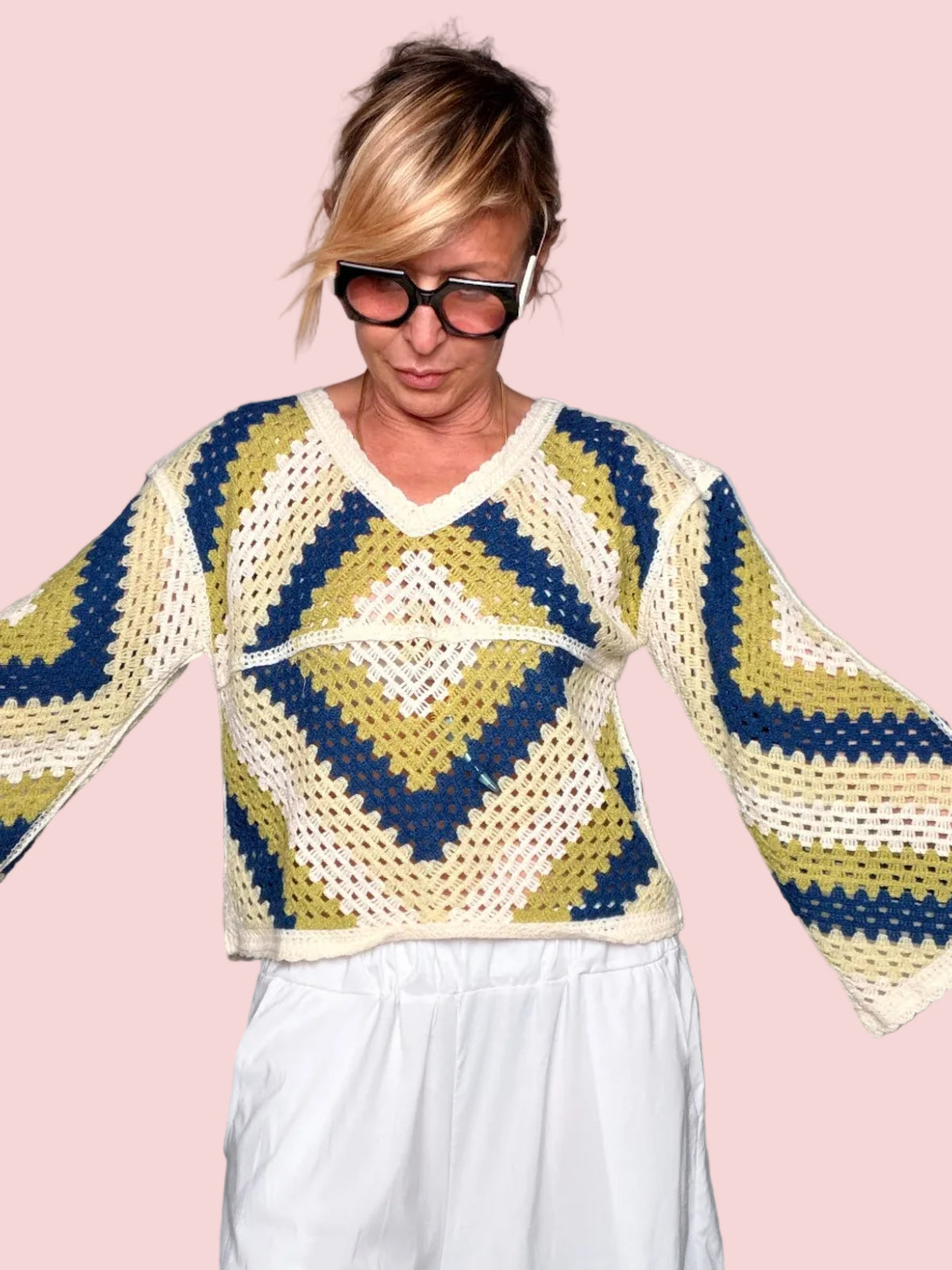 Top Crochet Granny Square — Scollo a v