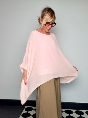Camicia Oversize in Chiffon Trasparente
