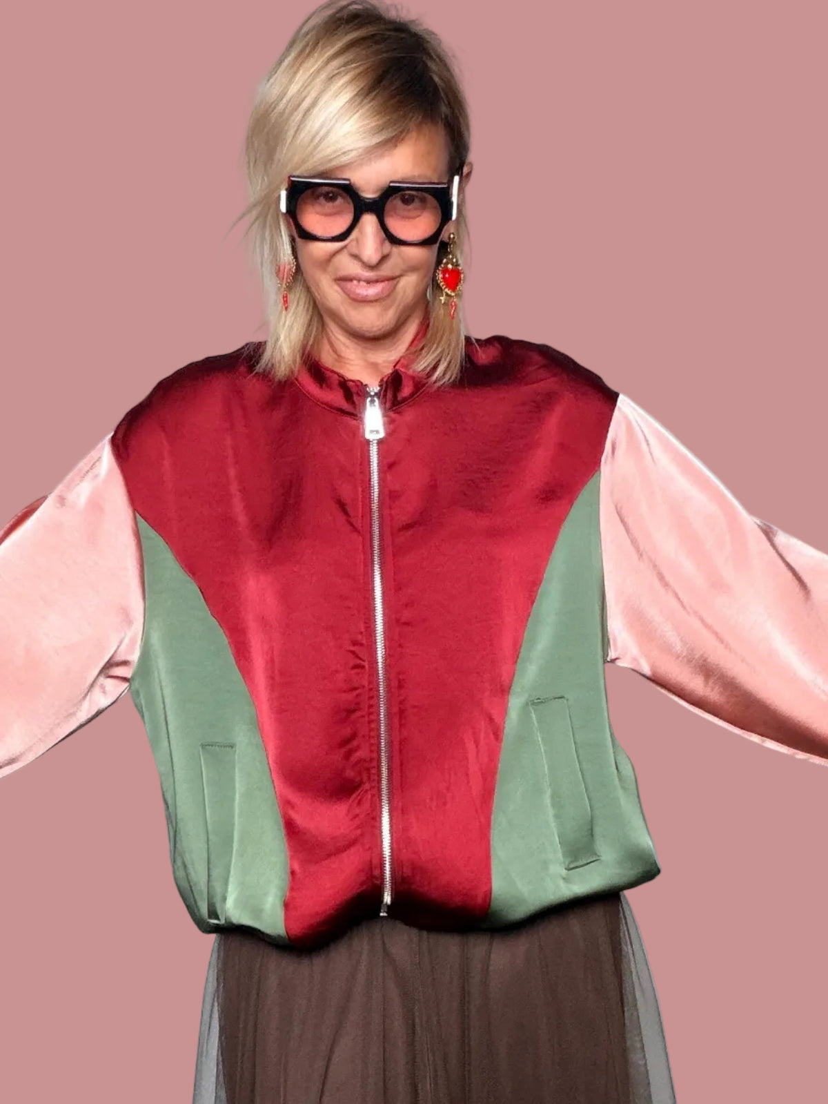 Bomber Colorblock Satin