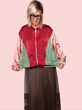 Bomber Colorblock Satin