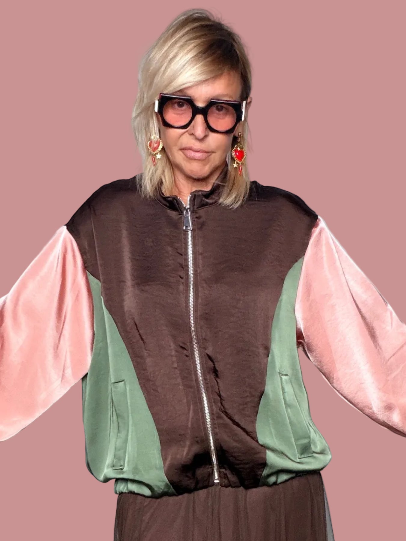 Bomber Colorblock Satin