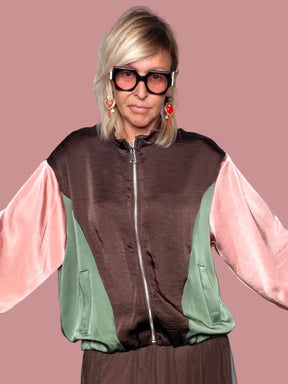 Bomber Colorblock Satin