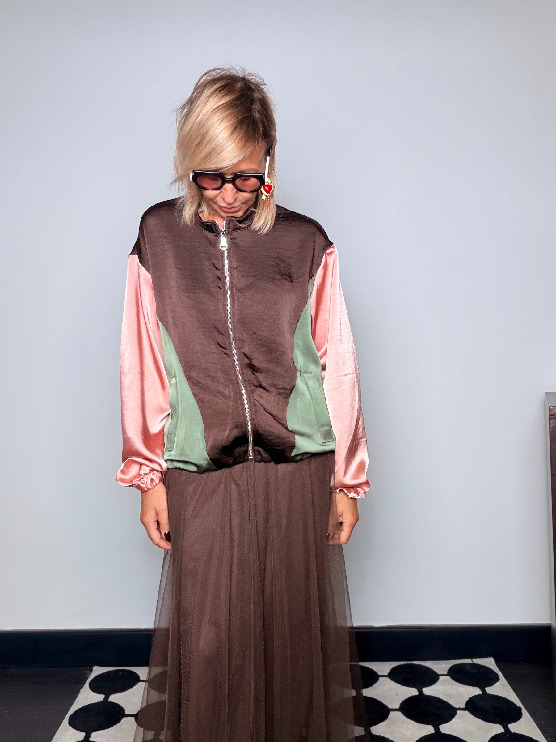 Bomber Colorblock Satin