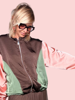 Bomber Colorblock Satin