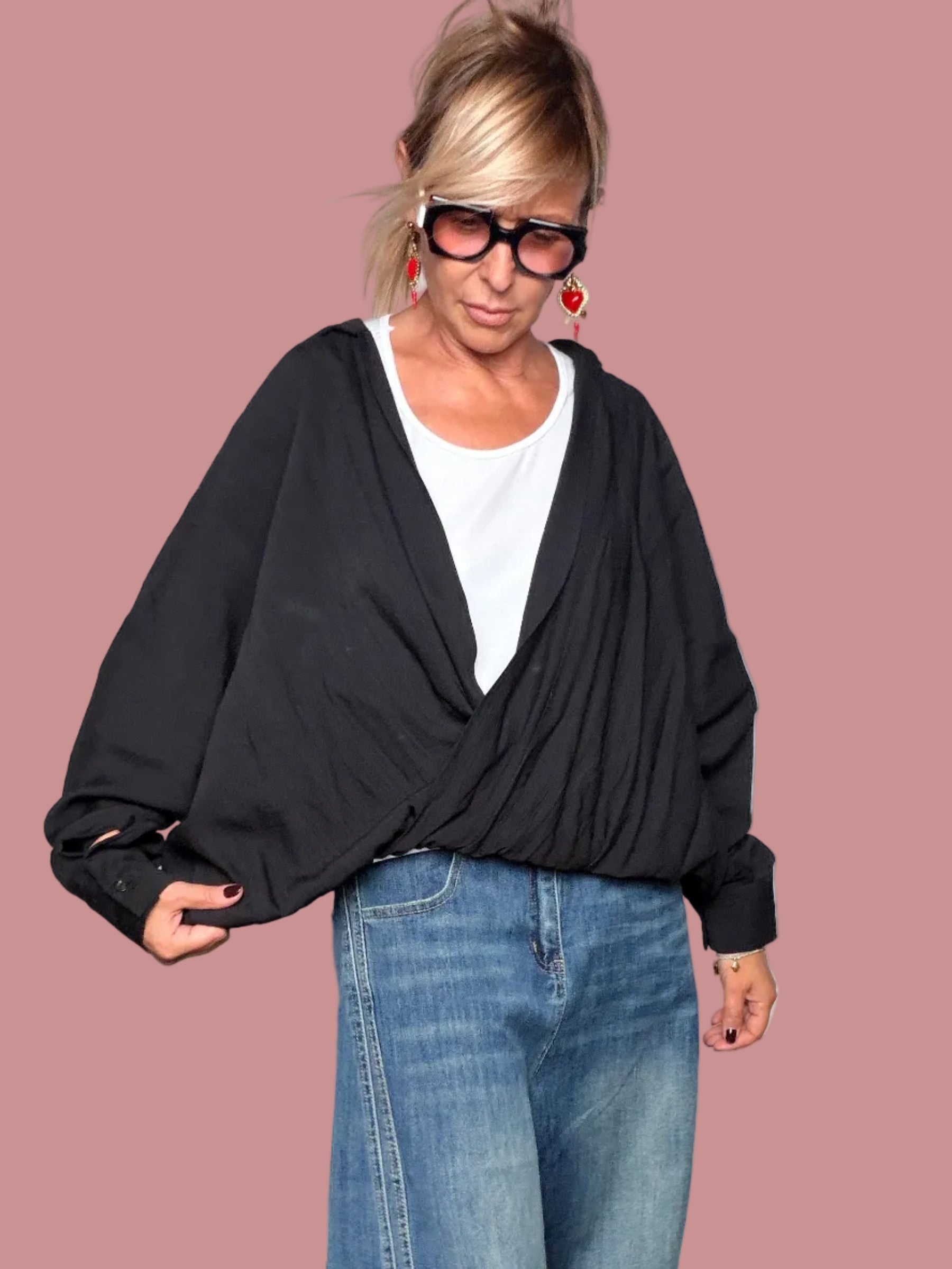 Camicia Drappeggiata con Top Integrato