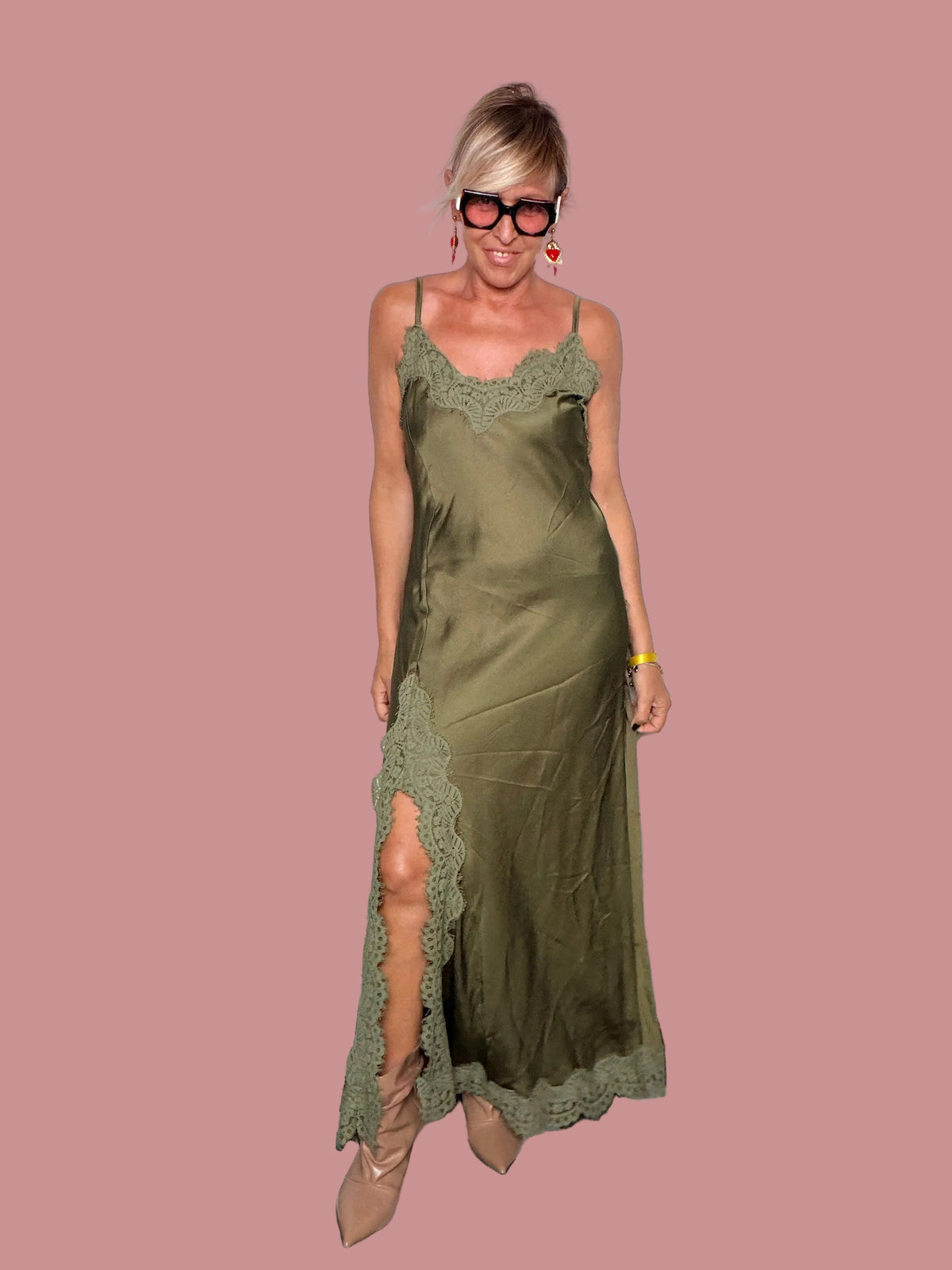 Slip Dress Maxi in viscosa