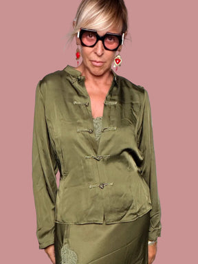 Camicia Satin con Alamari