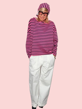 Pantalone Wide Leg Bianco Tasche Patta