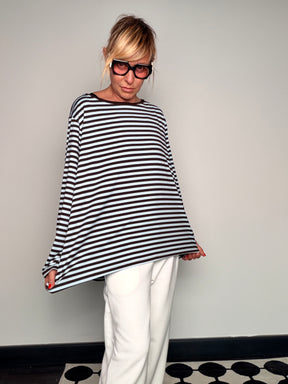 Maglia a Righe Giallo Ocra e Navy