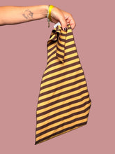Foulard a Righe senape marrone