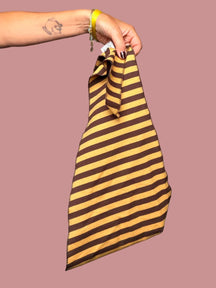 Foulard a Righe senape marrone