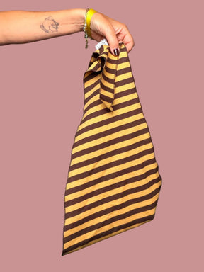 Foulard a Righe senape marrone