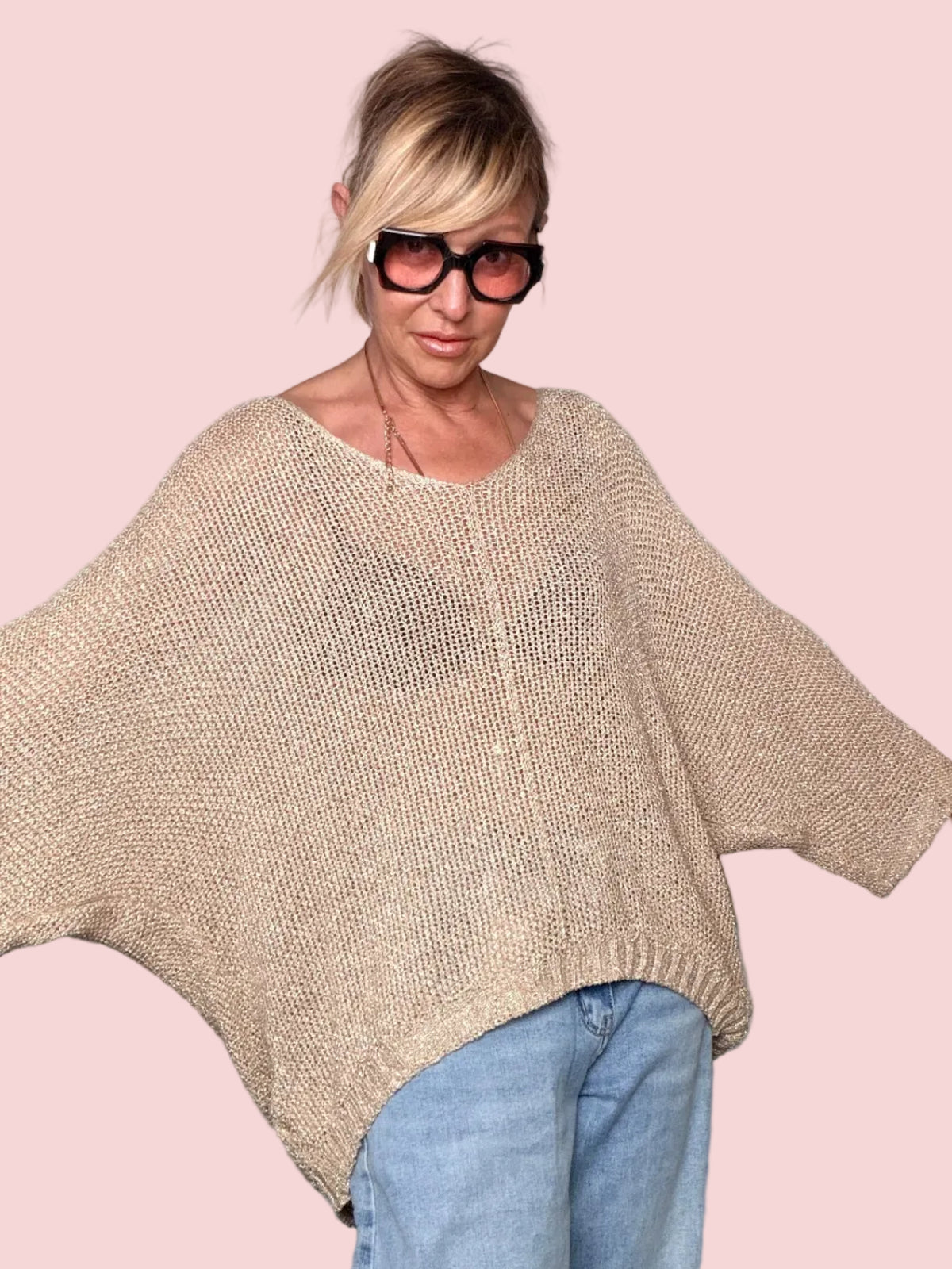 Maglia Over Lurex – Brilla con naturalezza