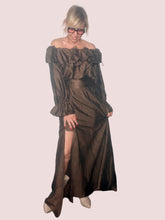 Gonna Maxi Lamé Bronzo con Spacco
