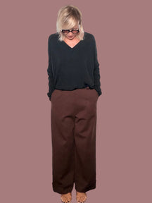 Pantalone Wide Leg Gaucho in Punto Milano