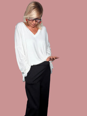 Pantalone Wide Leg Gaucho in Punto Milano