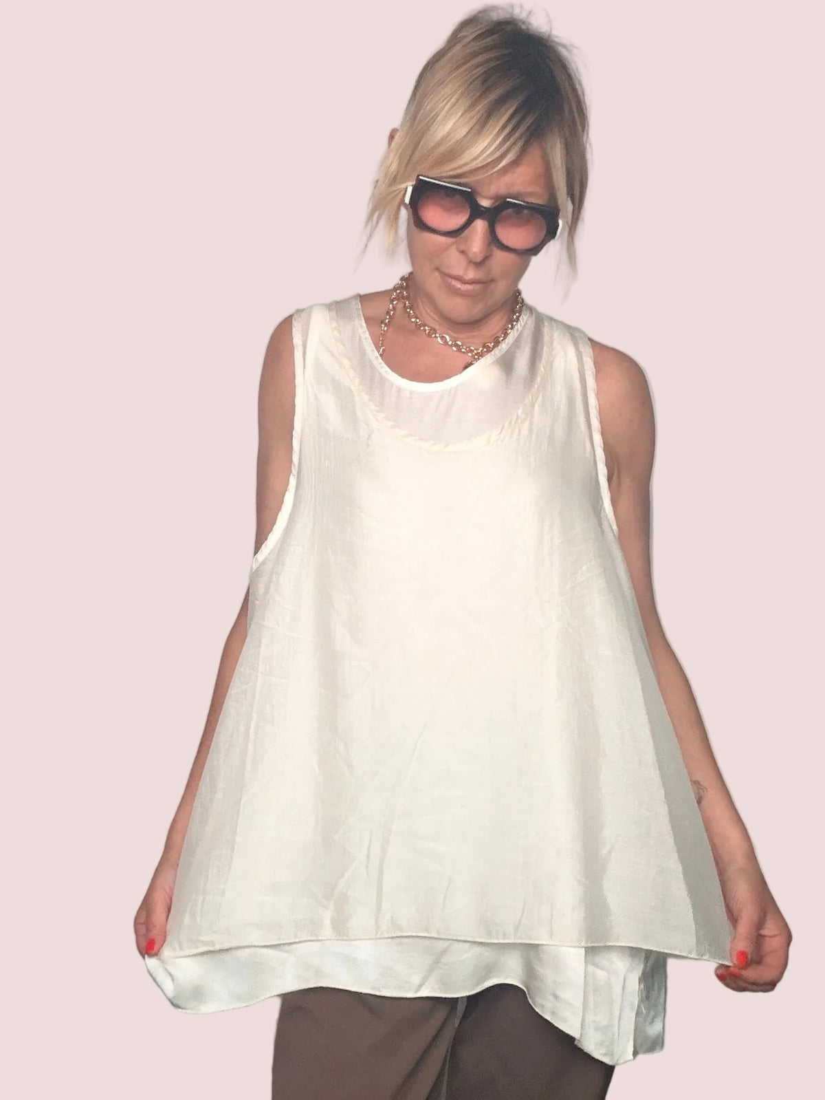 Top Doppio Strato in Tencel