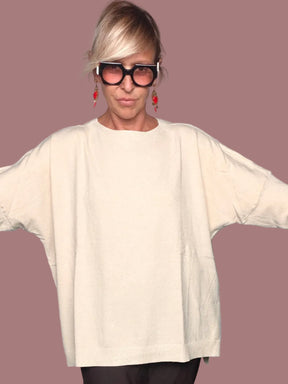 Maglia Girocollo Oversize con Micro-Punti Luce