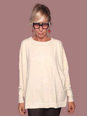 Maglia Girocollo Oversize con Micro-Punti Luce