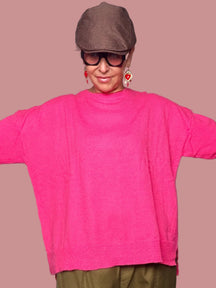 Maglia Girocollo Oversize in Maglia Fine