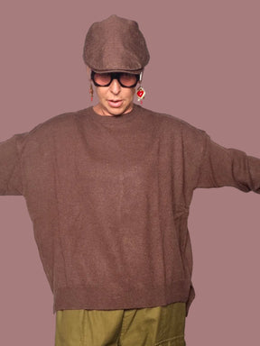 Maglia Girocollo Oversize in Maglia Fine