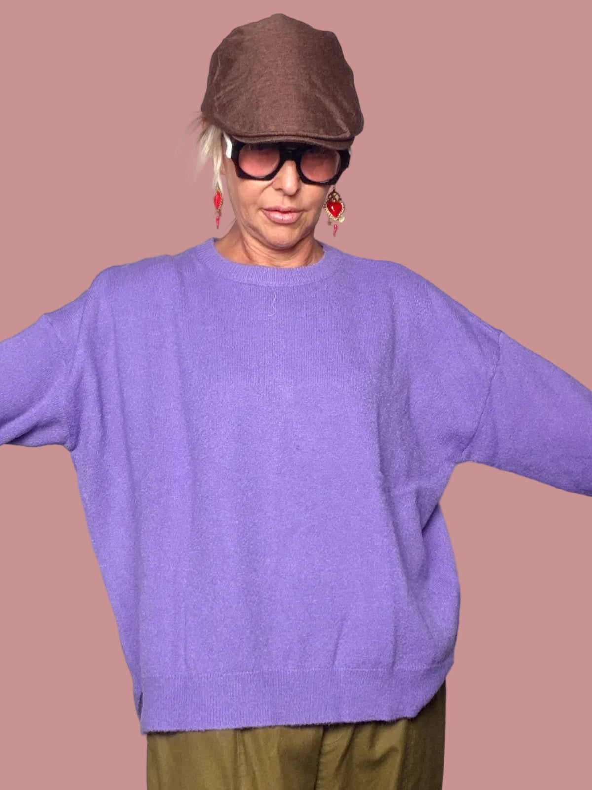 Maglia Girocollo Oversize in Maglia Fine